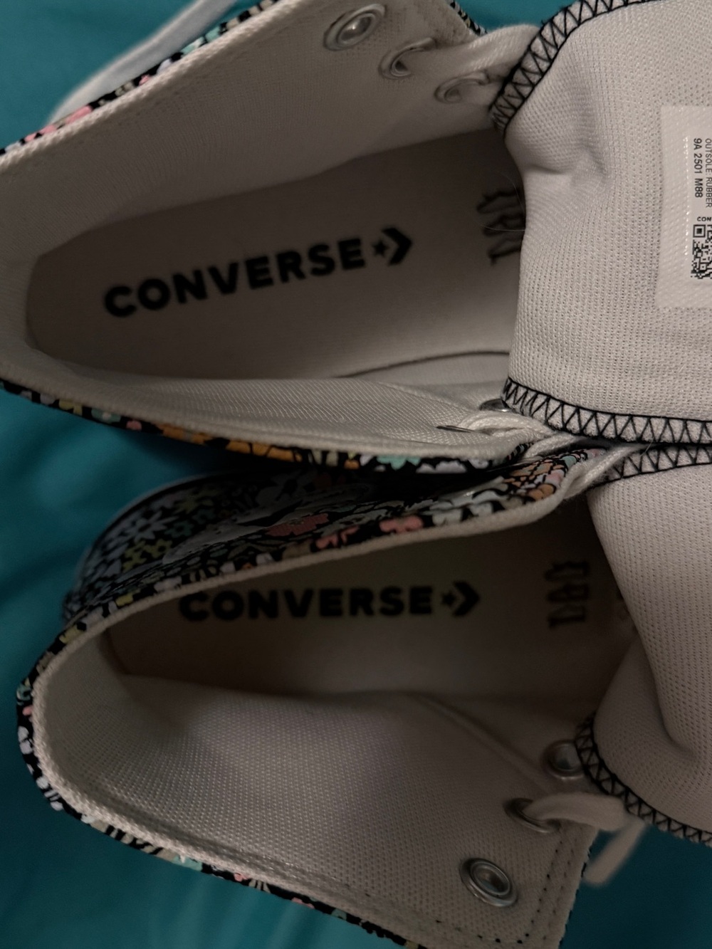 Converse Floral High-Top Platform Sneakers - Black Multi Floral - Picture 5 of 6